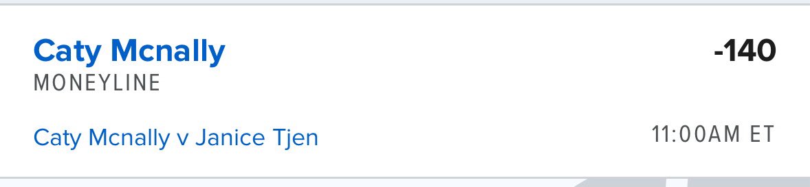 Wake🍳  N Serve🎾

McNally ML🔮

Follow, ❤️, &amp; 🔄 for more 🔒’s

Good luck if tailing🍀
#GamblingX #TennisBetting #TennisBets #TennisPicks #GamblingCommunity