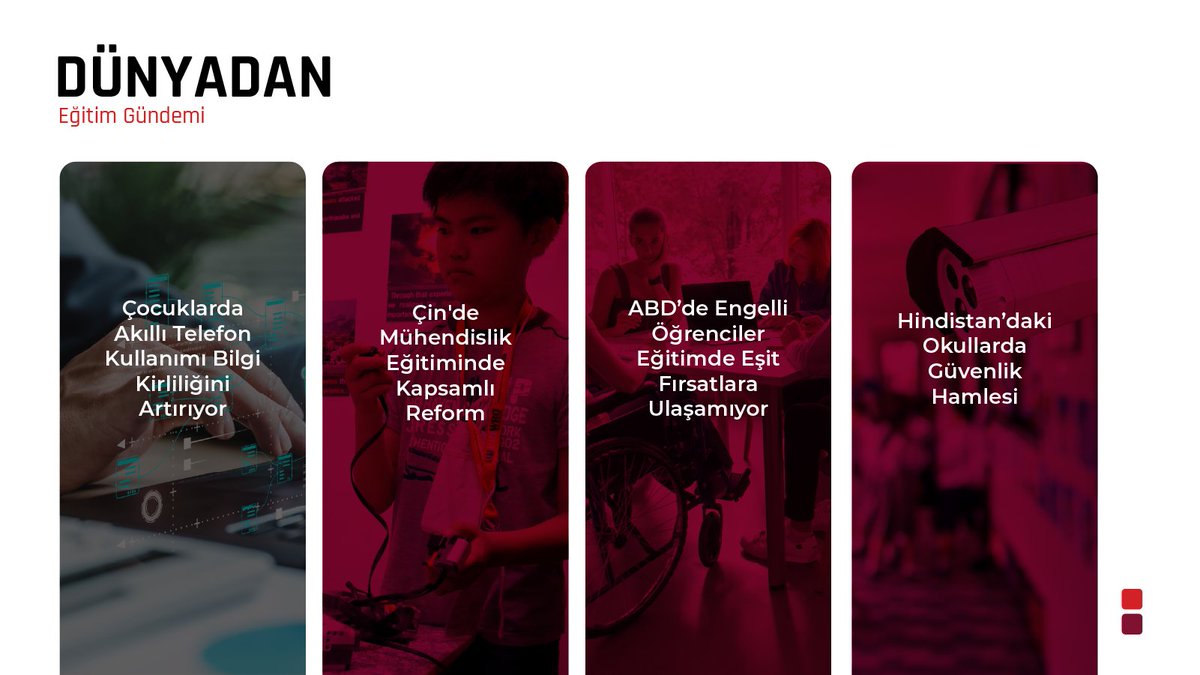 Dünyadan’da bu hafta sizin için Çin, Kanada, ABD ve Hindistan’dan eğitim gündemlerini derledik. Eğitim alanında dünyadaki son gelişmelerden haberdar olmak için yayınımızı takipte kalın. 
enstitusosyal.org/yayinlarimiz/d…