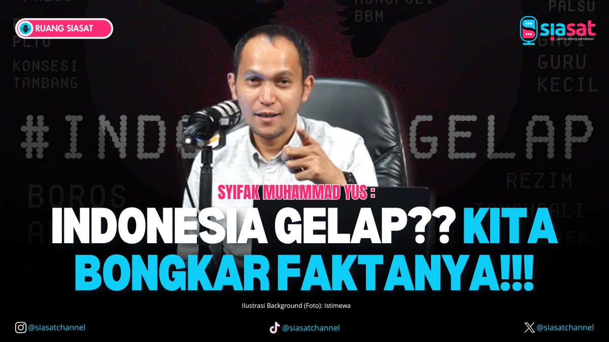 siasatchannel's tweet photo. Indonesia Gelap atau Cerah? Kita buktikan lewat data!! #IndonesiaGelap #IndonesiaCerah 

@kangdede78 @kurawa 

Silakan ditonton. 👇🏽

https://t.co/DiaxiGIhTK https://t.co/jUNMS38WFM
