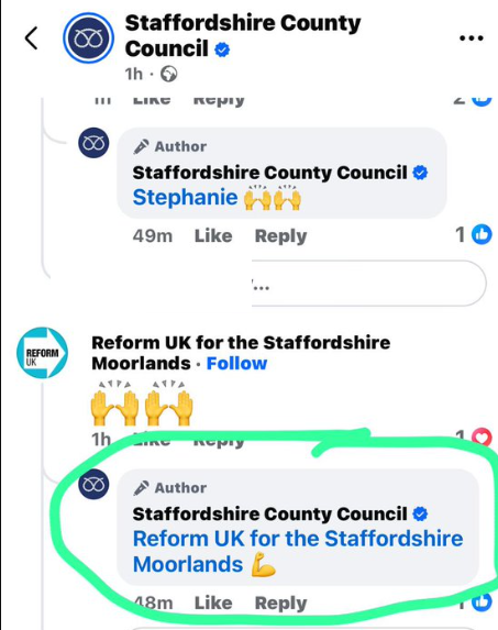 Reform Party UK Exposed ๐ฌ๐ง (@reformexposed) on Twitter photo Hi <a href="/StaffordshireCC/">Staffordshire County Council</a>, what's this about?
Seems like Reform UK and yourselves crossing the lines of political impartiality between a political party and a local authority. Hi <a href="/StaffordshireCC/">Staffordshire County Council</a>, what's this about?
Seems like Reform UK and yourselves crossing the lines of political impartiality between a political party and a local authority.