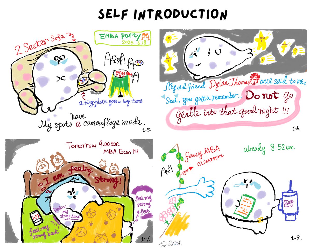 drseal_fin's tweet image. Sealiously, this is happening.
Hello, I am Dr. Seal. 🦭 
I teach MBA economics and finance, with a firm teaching belt, hard-working eye bags, and a soft spot for donuts. 
Who are you? 🤔

#drseal #mba #sealiously #sealiousmbaecon #sealiousmbafin #sealit