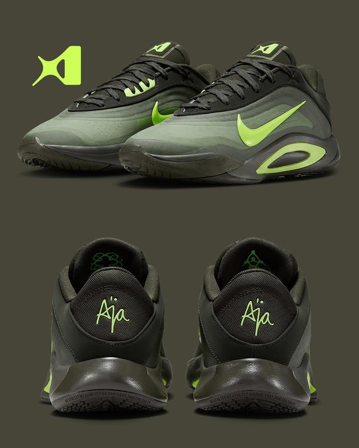 LaceLounge's tweet image. Official look at A’ja Wilson’s Nike A’One “Sequoia” 🌲 dropping August 8th 💪

Y’all rocking with this earthy colorway? 🌳💭 
#AjaWilson #NikeAOne #SneakerDrop #WomensHoops #SequoiaVibes
