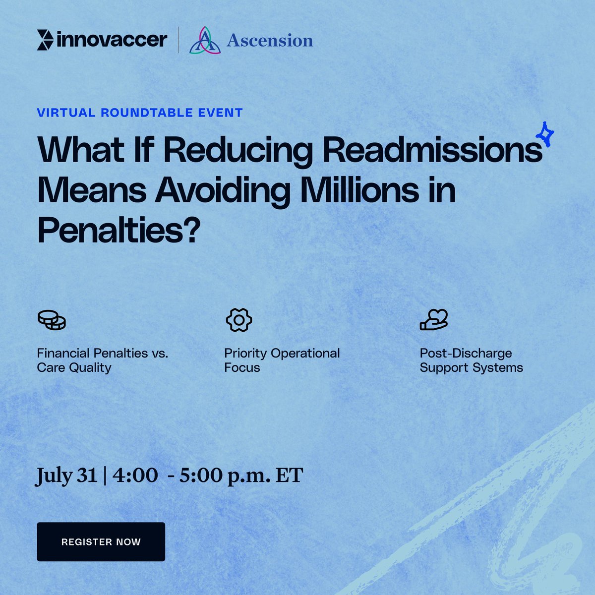 Join our roundtable with Amy Stevens and Kadie VanCleve from Ascension discussing real challenges: managing patient flow during high volumes, EMR limitations in tracking #readmissions &amp; missed TCM billing opportunities.

🚀 Register now: lnkd.in/gA7kc8Ak

#Healthcare