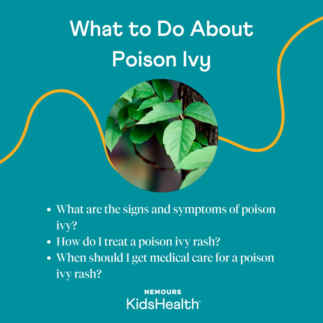 Nemours's tweet image. Being in nature during the #summer is fun, but things can get itchy if kids aren't careful. Learn how to spot poison ivy and what to do if your child touches it. Our #experts explain how to treat rashes and help prevent them in the first place: bit.ly/4l94PEq