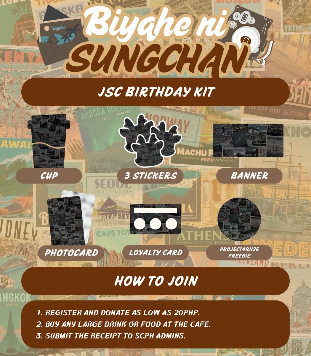 Sungchan_PH's tweet image. ᯓ ✈︎ °•☁︎ 
𝐁𝐈𝐘𝐀𝐇𝐄 𝐍𝐈 𝐒𝐔𝐍𝐆𝐂𝐇𝐀𝐍
                                              🌎🧳🛫

Samahan si Sungchan sa kaniyang biyahe🚌 Fun mini games, lucky draws, giveaways, and more await you!🪩🕺

Book your seats now!🧑‍✈️
💺bit.ly/4nXPQza

#BIYAHEniSUNGCHAN