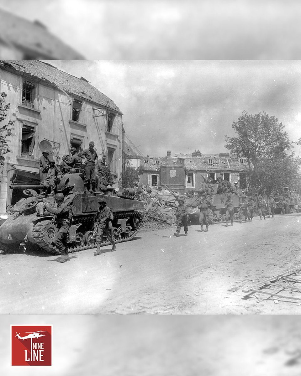NineLineApparel's tweet image. July 25, 1944 - The US 1st Army, led by Lieutenant General Omar Bradly just 7 weeks after D-Day, begins Operation Cobra. The operation commences with an aerial bombardment from thousands of Allied aircraft. Units of the VII Corps led the two-division assault while other 1st US…