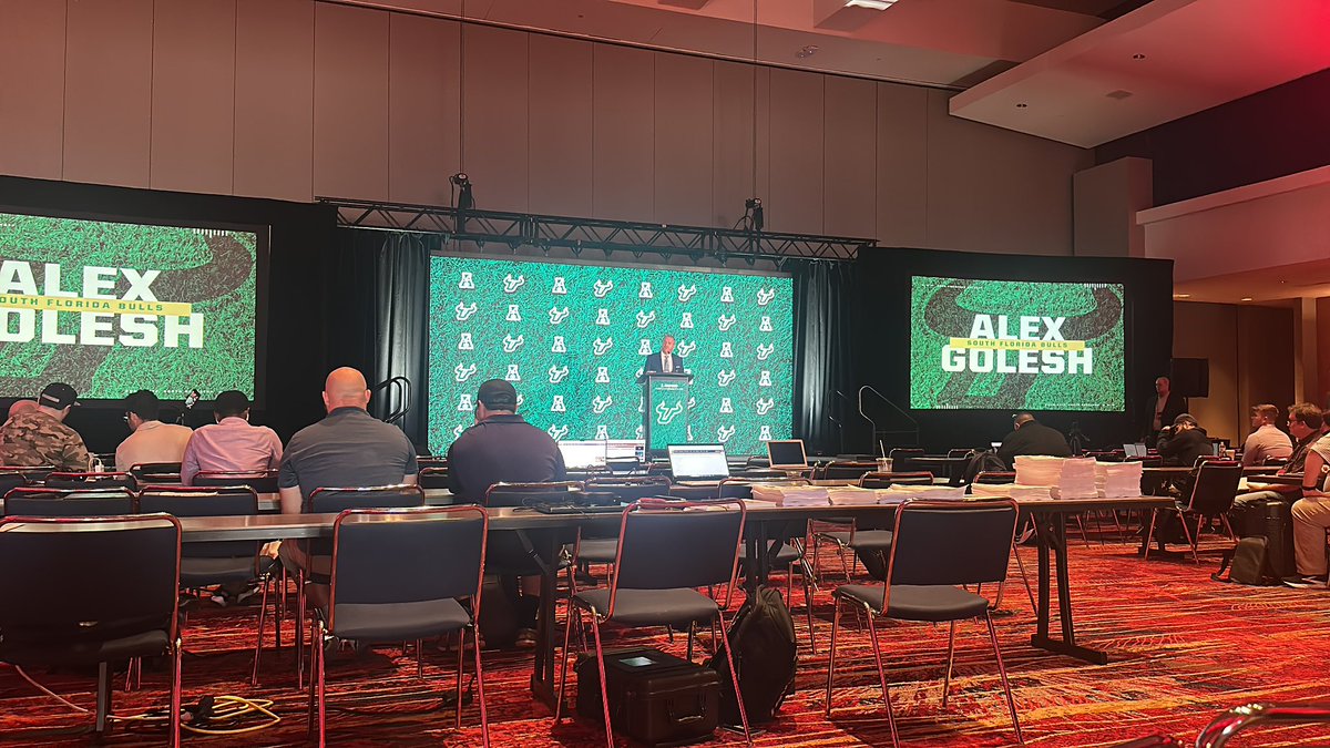 thecharpost's tweet image. The @American_Conf media day is underway. @camwillsports will have you covered on everything @CharlotteFTBL.