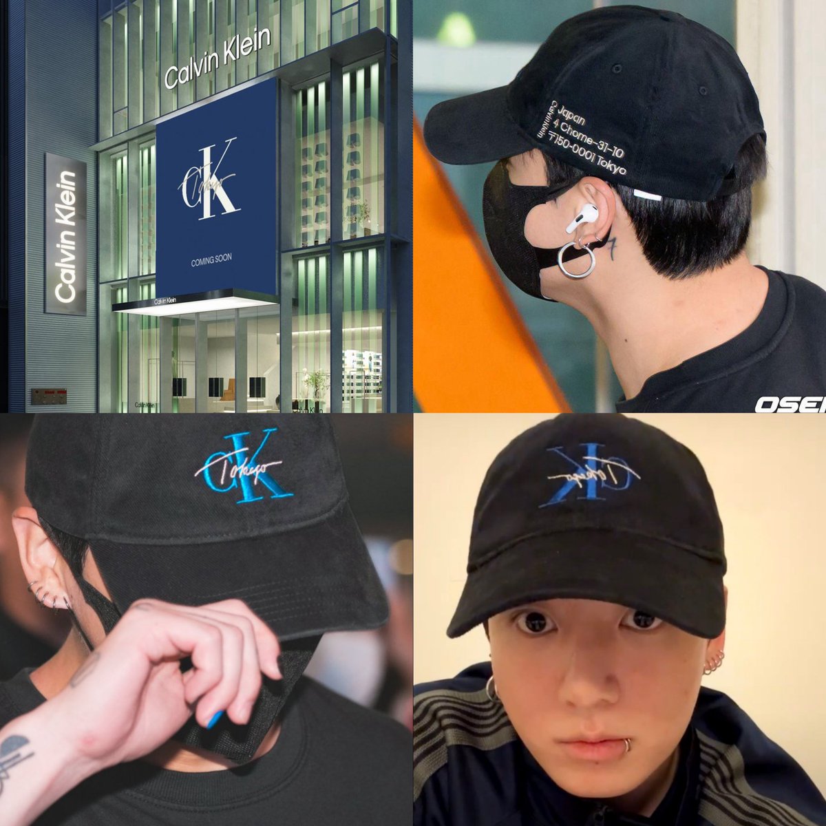 dailycuntykoo's tweet image. calvin klein is opening their first flagship store in asia… in harajuku, tokyo… by the end of august.
what’s crazy is the exact store address and the new ck logo were already printed on jungkook’s cap at incheon airport way before this news dropped. is this a sign??? 👀