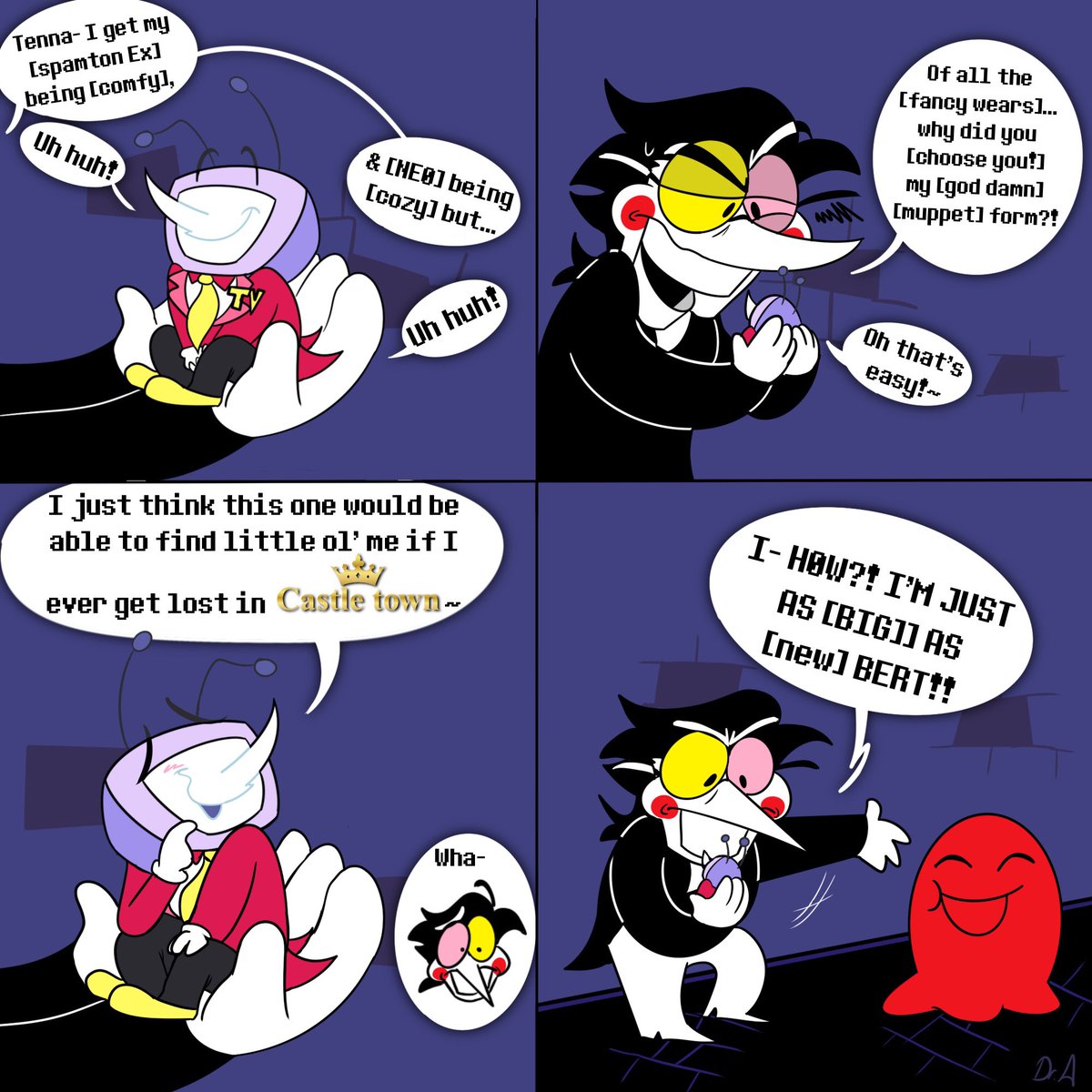 Dr_Angel_23's tweet photo. Another day another itty itty bitty comic✨ starting off with (page 1)
Muppet show
#deltarune #spamton #tenna #nubert #spamtenna https://t.co/T5FOGH0fuB