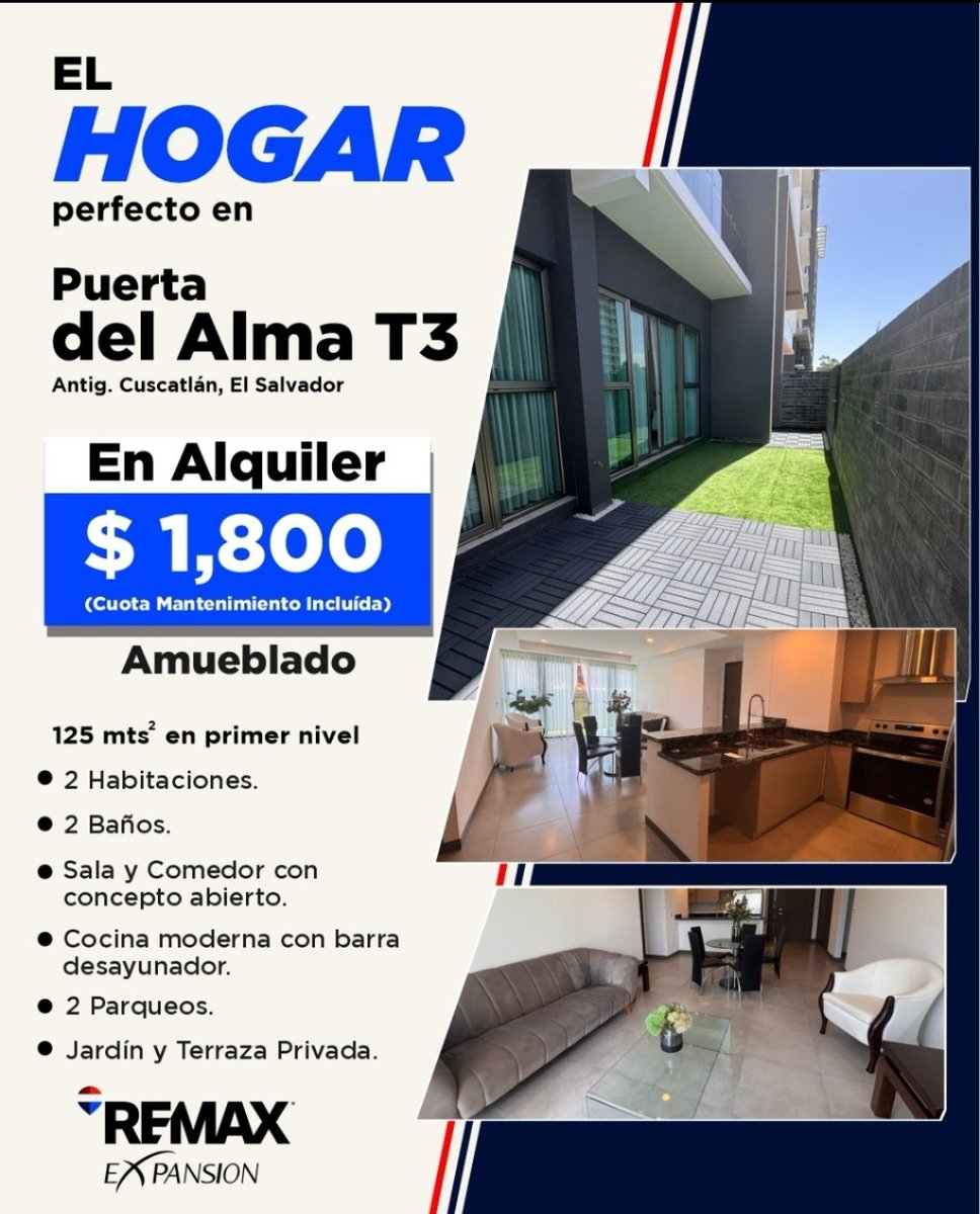 MariaSa45130069's tweet photo. Apartamentos en Alquiler en Puerta del Alma 🏢
Vive en el lugar de moda y disfruta la comodidad y elegancia de estos edificios.

Alquiler con línea blanca: $1,650
Alquiler con muebles: $1,800
(Incluyen mantenimiento)

📩Contáctame y programemos una visita.

#remax #marusalaverria https://t.co/jlu1vsC74n