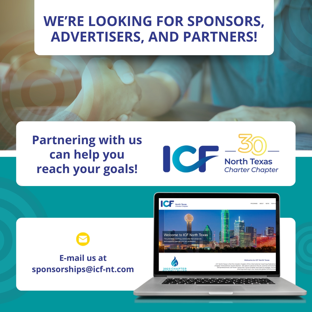 ICF_NT's tweet photo. We’re looking for sponsors and partners who want to connect with the local coaching community. Do you have a favorite service, product, or brand that supports growth, leadership, or well-being? Help us connect them with ICF-North Texas! 

E-mail us: sponsorships@icf-nt.com https://t.co/HwgI4h75RV