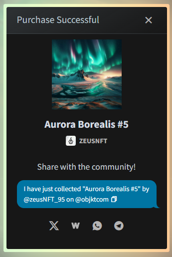 0xvlvx0's tweet image. I have just collected "Aurora Borealis #5" by @zeusNFT_95 on @objktcom