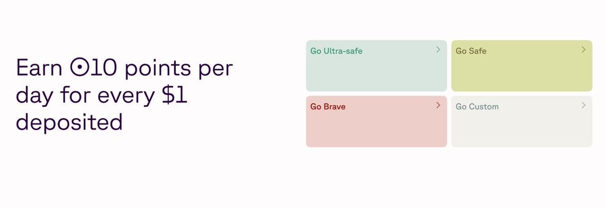 levva_fi's tweet image. Choose your strategy. Earn points your way.
Levva 2.0 Beta offers:
🔹 Ultra-safe
🔸 Safe
🔻 Brave
⚙️ Custom
10 points per $1/day, no matter your vault.
Start farming rewards with your risk level.
Levva Beta drops July 29. Be ready.