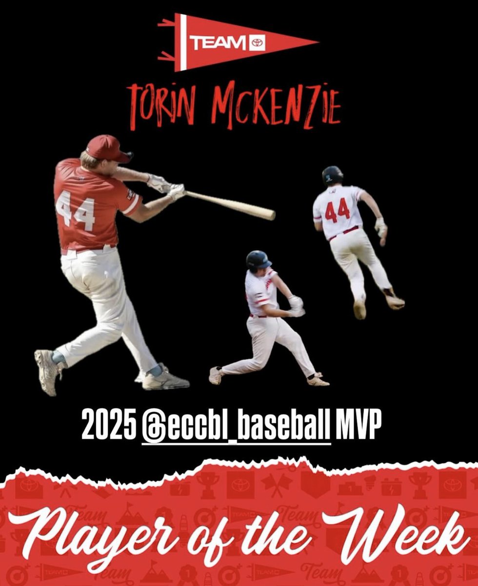 Congrats to <a href="/mckenzie_torin/">Torin McKenzie</a> <a href="/HolyFamilyU/">Holy Family University</a> who has been named MVP of the <a href="/eccbl/">ECCBL</a> for 2025. McKenzie set an organization (Gens, Kings, Caps, Mammoths) record with a .460 average and led the Mammoths to their first division title.