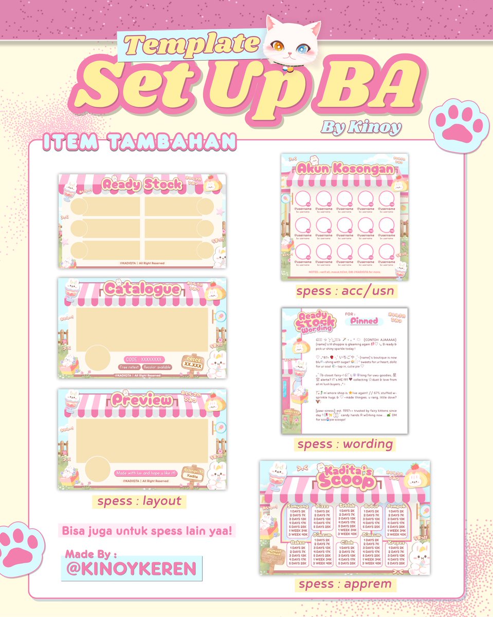 KINOYKEREN's tweet image. help RT pls? timaacii π
HELLOOππ»β¦. aku membawa template SET UP BA buat spess apa aja! PRICE 275K udah dapat 7-9 item include link Canva, mubox, loyalty card, QR deco, leot, semuanyaAA deh.
BEST DEAL BGT GAKSII?π€Έπ»π₯π₯ buy now!
π β scroll down for details!
#zonauang #zonaBA