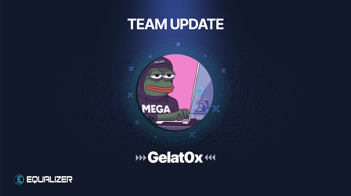 Equalizer0x's tweet image. Meet our newest member of the Equalizer Team.
@Gelat0x - Social Manager
We are really excited to add this new addition and look forward to growing our social media presence, brand and community!