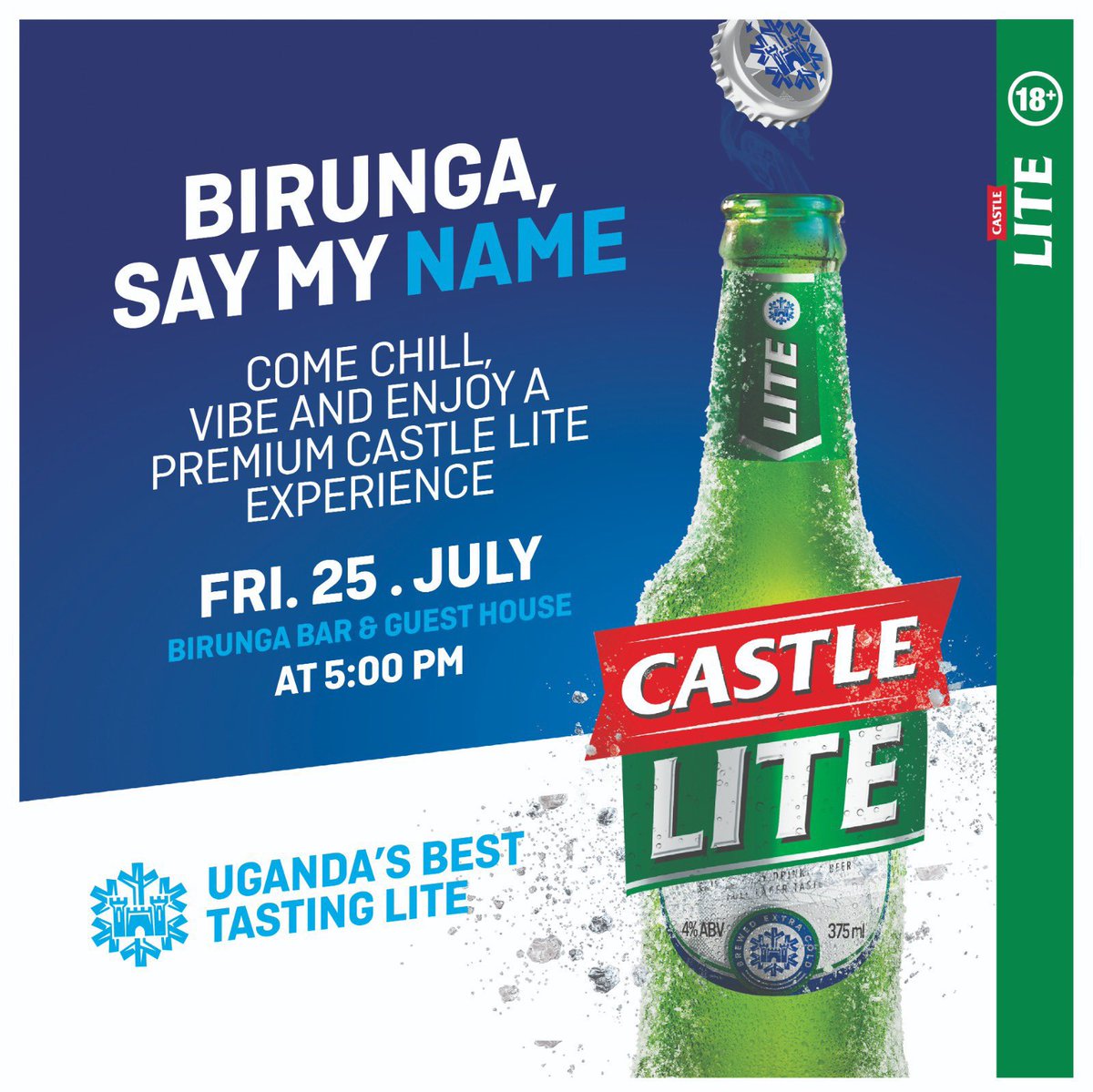 lynn_namiiro's tweet photo. Where's the party? Birunga, of course🍻come party all night courtesy of #UgandasBestTastingLite 

📍Birunga Bar and Guest House 
🕰️5:00pm 
#SayMyName | #CastleLiteUG https://t.co/MDGpy1ImWE