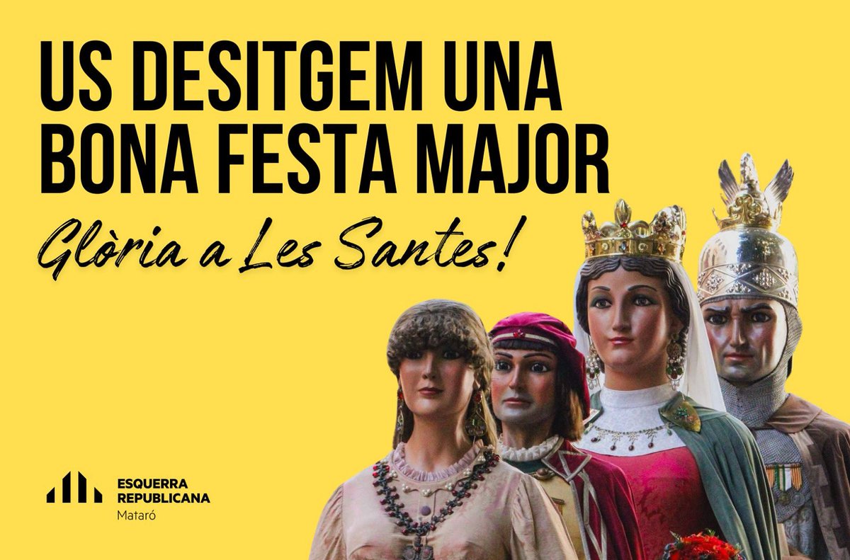 ercmataro's tweet image. Mataronins i mataronines, ara sí, Glòria a Les Santes.

Desitgem que gaudiu de la millor festa major de Catalunya. Mataró sense cultura popula, no és Mataró🔥🧨