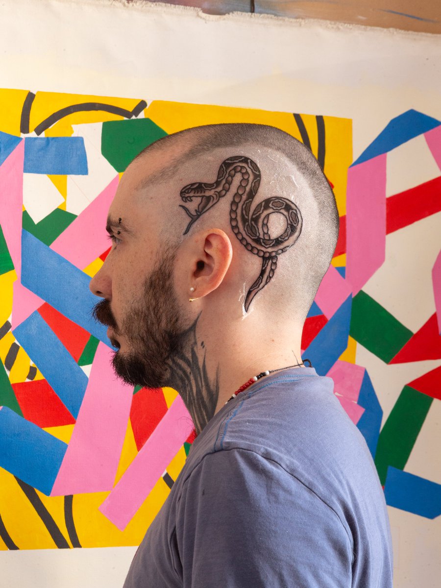 Second step of how to get a head tattoo:

Get a head tattoo.