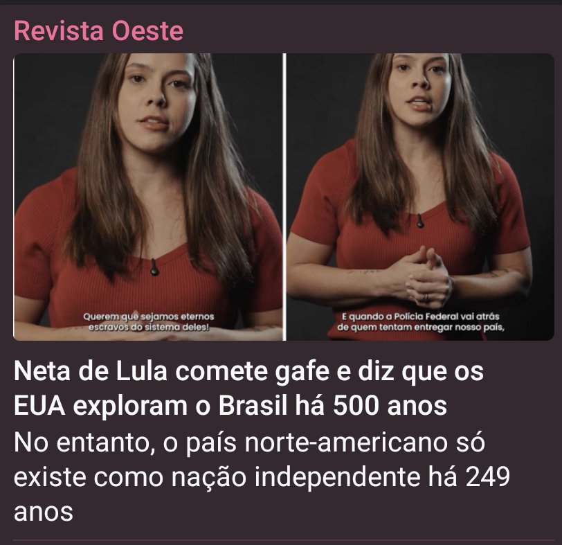 É mentirosa e enganadora igual o avô dela 

FORA MORAES 
FORA LULA E SUA QUADRILHA