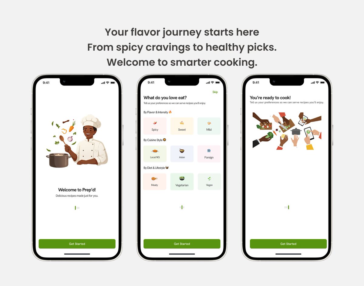 ADE_TECHIE's tweet photo. Introducing Prep’d; a recipe app designed to make cooking effortless and exploring your palate exciting. 🍳✨
Every screen is crafted to help you find what you really want to eat.
#PrepD #FoodieUI #UIUXDesign https://t.co/6oj4zIqLJt