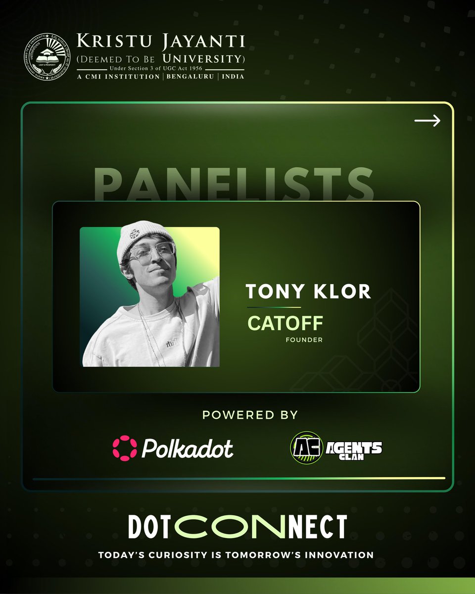 Honouring  <a href="/TonyCatoff/">Tony Klor</a> , Founder of <a href="/CatoffGaming/">Catoff</a>  a visionary Web3 GameFi innovator building on Solana, formerly of Silicon Valley &amp; New York, now pioneering from Bangalore.

Tony brings deep domain expertise in esports prediction, AI-driven platforms, and startup go-to-market