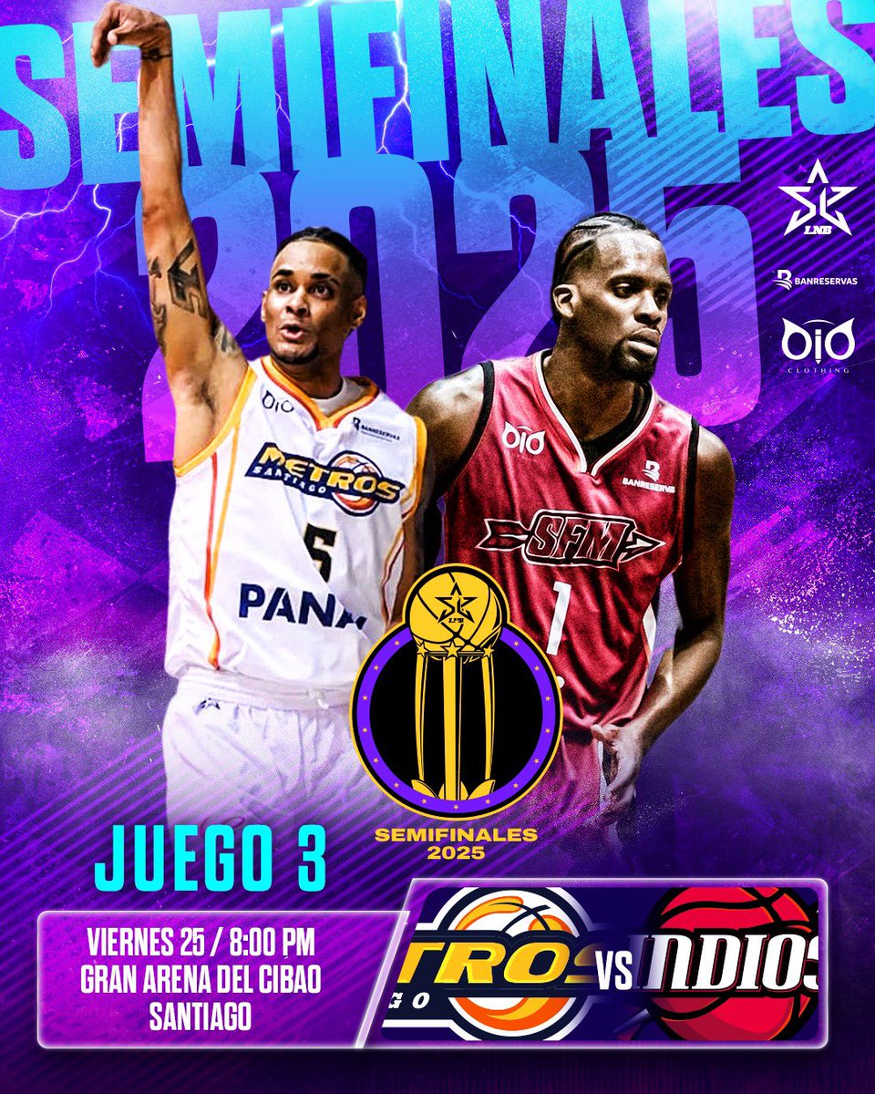 lnbrd's tweet image. Este viernes el Cibao se prende con el Juego 3 🔥🧨
¿Metros en su casa o los Indios aplican el golpe? 👊🏽 ¿Quién tomará la ventaja en esta serie? 👀
#LNB #LaSuperLiga