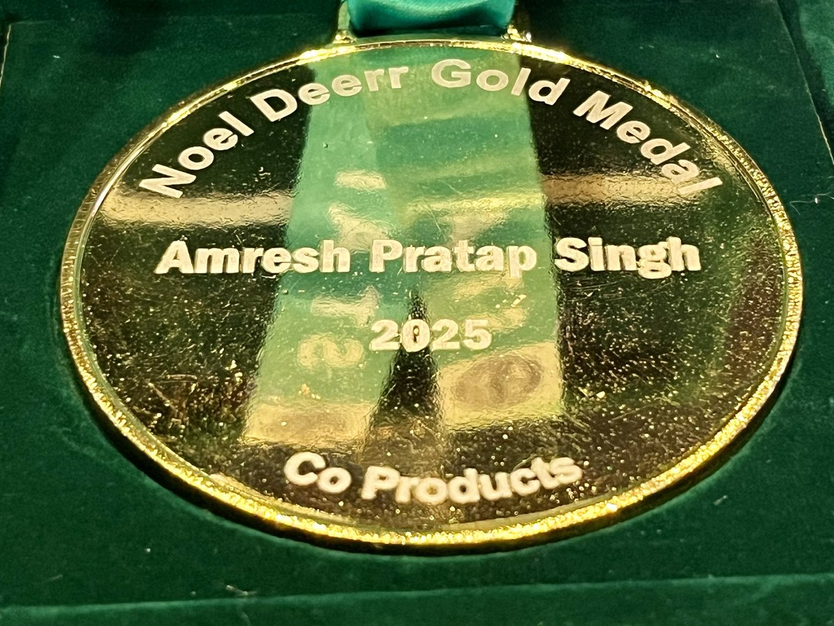apsingh_NSI's tweet photo. Thrilled and honored to have been conferred the Noel Deer Gold Medal for presenting my research paper titled “Use of Artificial Intelligence in Sugar Factory: A New Tool” during the 82nd Annual Convocation &amp; International Sugar Expo 2024, organized by STAI in Jaipur.
#NSI https://t.co/PSCHgGKAqE