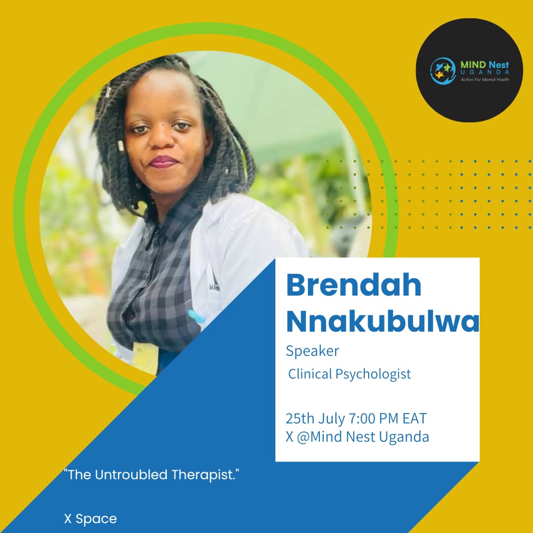 “Helping others doesn’t mean we’ve figured it all out. Sometimes, we heal in the very rooms we create for others.”
 
Join tonight at 7:00 PM EAT on a Space hosted by <a href="/mindnestug/">Mind Nest Uganda</a>  as we unravel The Untroubled Therapist &gt;the myth, the pressure, the humanity behind the helper