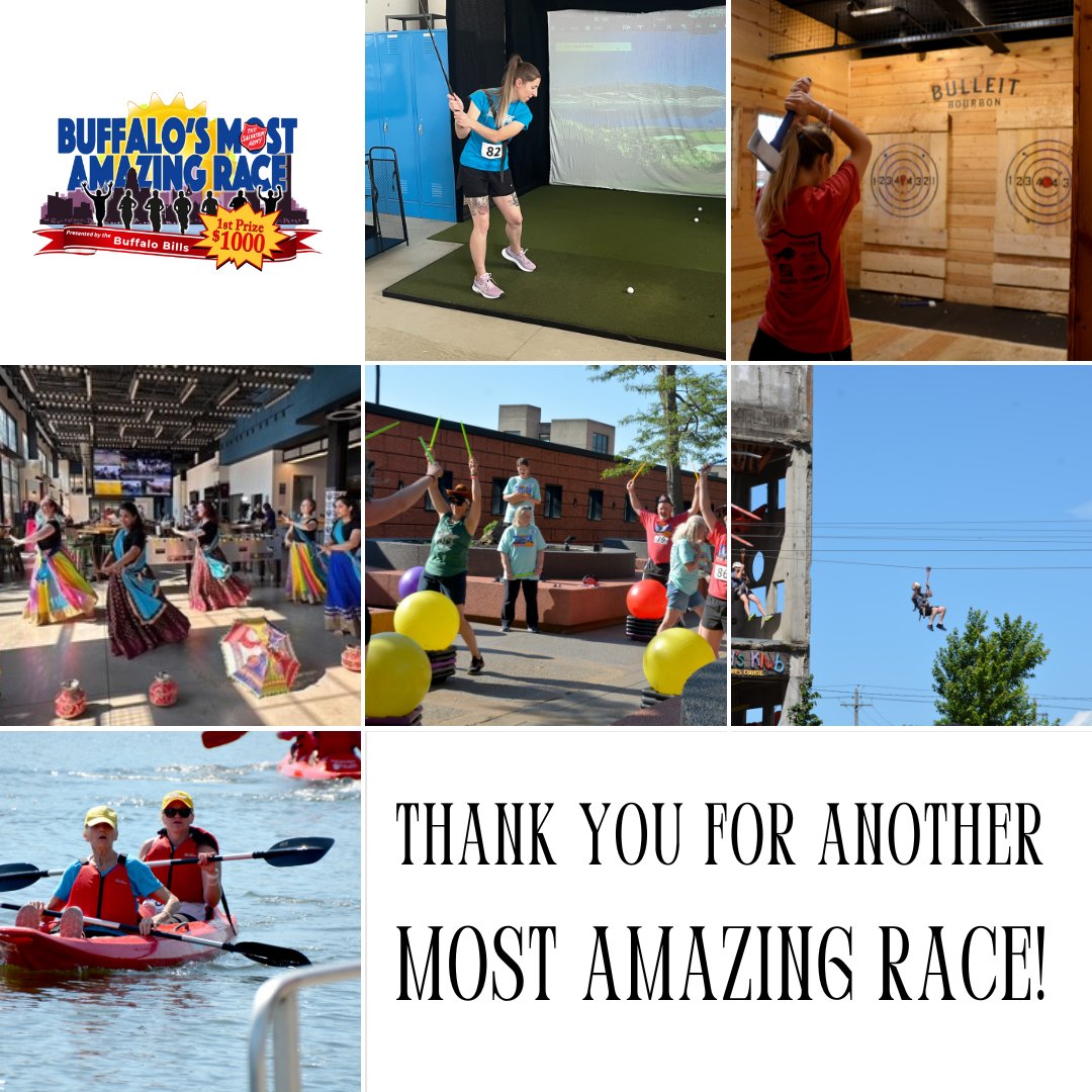 SalArmyBuffalo's tweet photo. Thank you to all of our racers, volunteers, and sponsors who made Buffalo's Most Amazing Race presented by the @BuffaloBills a success! Your support helps The Salvation Army continue its mission to Do The Most Good in our community. Stay AMAZING, Buffalo! https://t.co/Tnlo3TuJs1