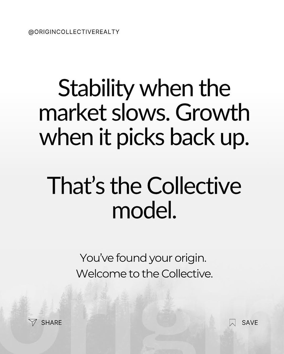 Stability when the market slows. Growth when it picks back up. That’s the collective model. #origincollective #RealEstate #RealtorLife #brokerage
