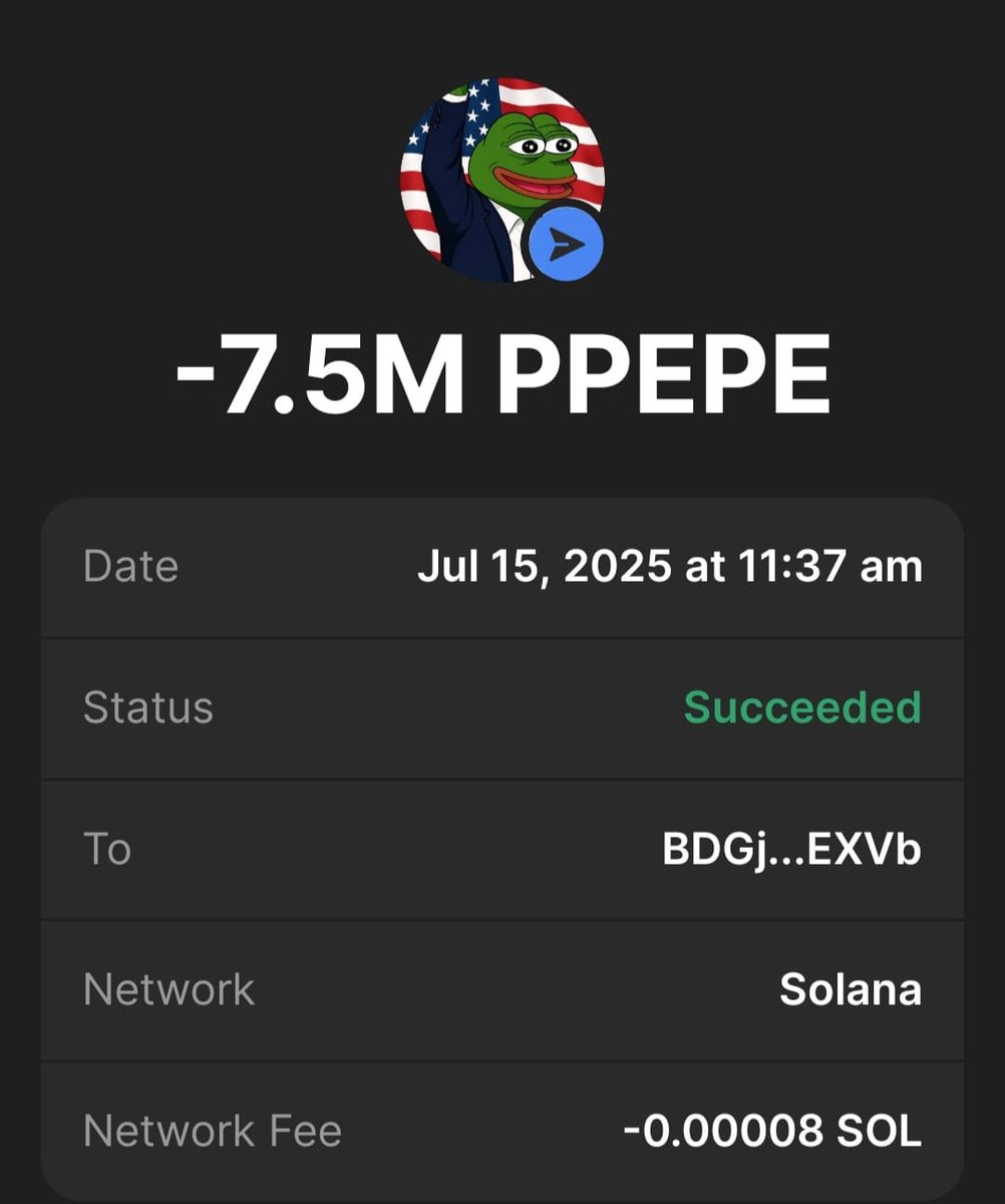 crypto_pump00's tweet image. Join now and get ready to go to the moon with President Pepe

$PPEPE is the next $TRUMP, it could increase by 1000X from here 👀

Imagine turning 1 SOL into 1000 SOL 

$PPEPE presale is live now! 🚀

Send sol to:
HpJnzhcxL36bSwwKNLg5fJNsCBhwFExMPviJEa9gu3so

Min 0.5 SOL
MAX 50…