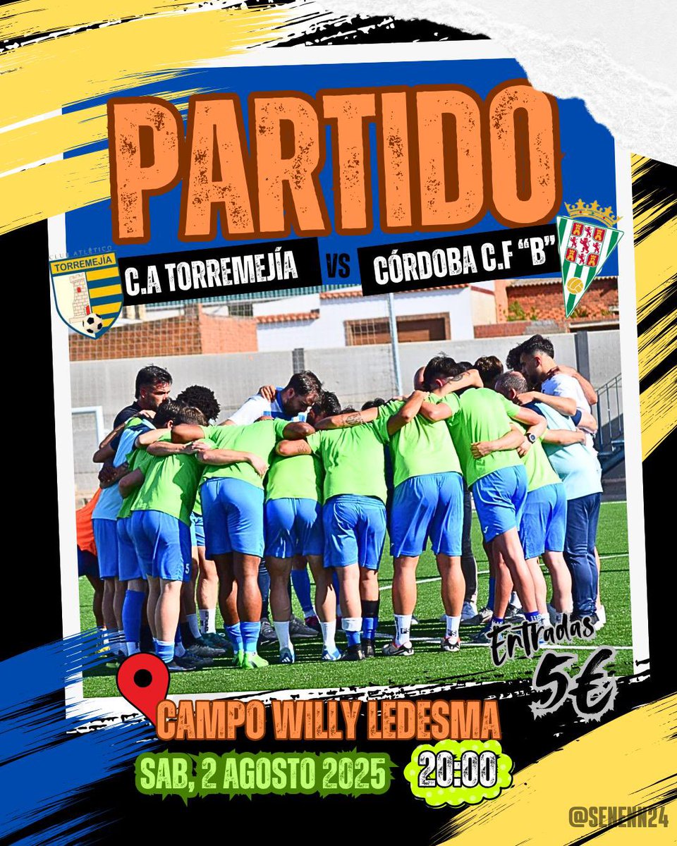 CATorremejia's tweet photo. Oficial ✅ 

Ya conocemos nuestro rival de pretemporada, nos visita el Córdoba B

📅 Sábado 2 de agosto 
🏟️ Campo Willy Ledesma 
🆚 @Cantera_CCF 
🎫 5€ 

Será todo un placer recibir en nuestro campo a la cantera de un equipo profesional, bienvenidos a nuestra casa. 

💙💛💙💛 https://t.co/AzcBUpVfj4