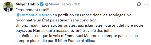 Luciejardin1's tweet image. Votre message pour Meyer Habib au sujet de la reconnaissance de l’État palestinien par la France ?