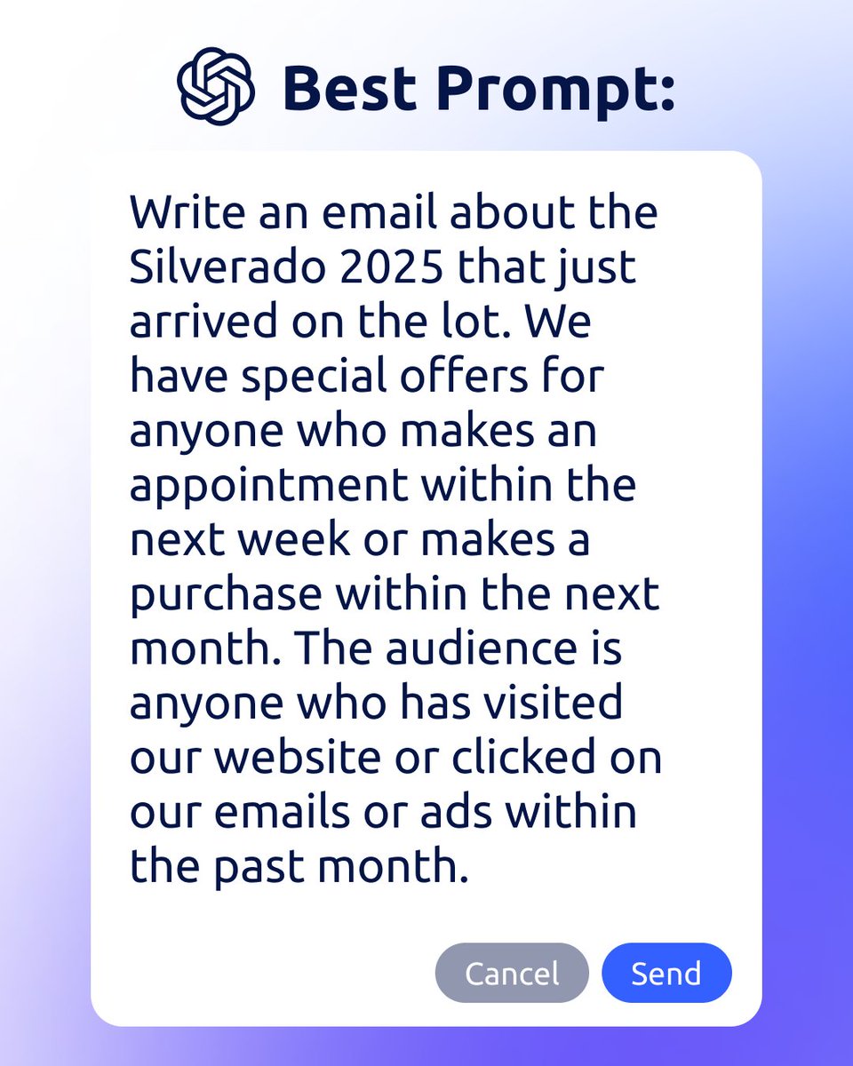 It’s time to up your prompt game.

When using AI to draft emails or texts, it all starts with a good prompt. Swipe through to see examples of how to level up your AI game, just by changing the way you ask – and no, you don’t have to say please and thank you to make it work.