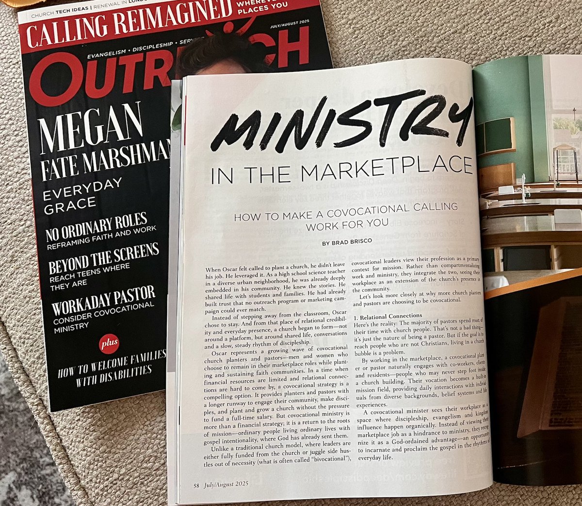 bradleybrisco's tweet image. If you receive @OutreachMag in the mail, check out the 5-page article on #Covocational ministry, where we discuss the benefits and challenges of #Covo planting. I appreciate Outreach&apos;s willingness to highlight the need to raise up Covo leaders. Keep your job, plant a church!