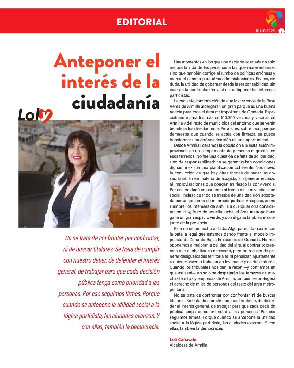 La oposición firme al campamento improvisado de personas migrantes en la Base Aérea fue una defensa del interés general. Hoy, ese esfuerzo se traduce en un gran parque metropolitano que mejorará la vida de más de 100.000 personas.

#ArmillaAvanza #Armilla