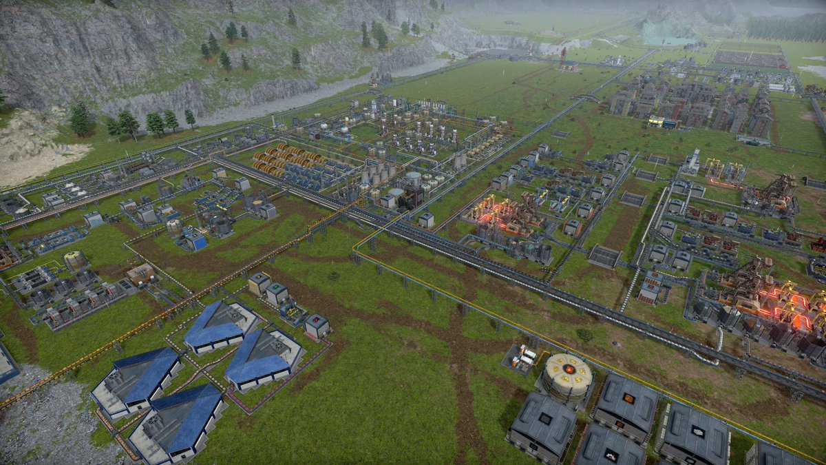 Kaz_Macintosh's tweet image. 本日のCaptain of Industry進捗、やっと研究(赤)を解放!奥の区画は半導体工場にしよう。 #CaptainOfIndustry #産業キャプテン