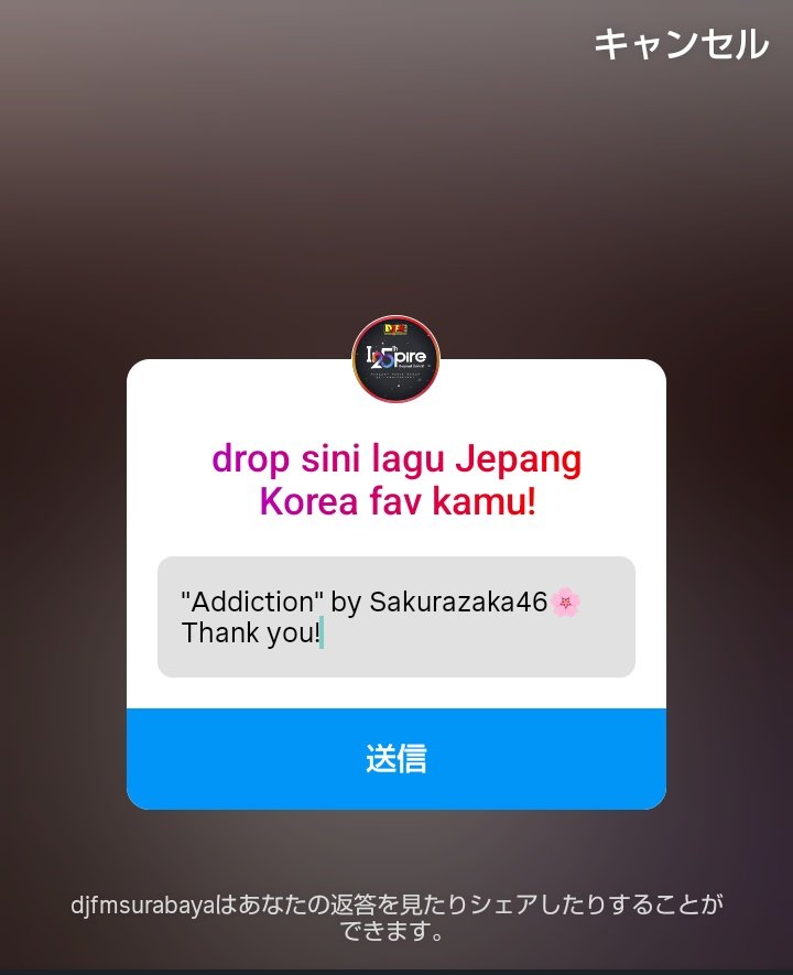SiberianScale's tweet image. インドネシアのラジオ #DJFMSURABAYA の番組 #JKPOP にAddictionリクエストしました！

インスタに
"Addiction" by Sakurazaka46
を送信でOK! 23時頃までにぜひ🌸
instagram.com/stories/djfmsu…

放送は22-24時👇️  
onlineradiobox.com/id/djfmsurabay…