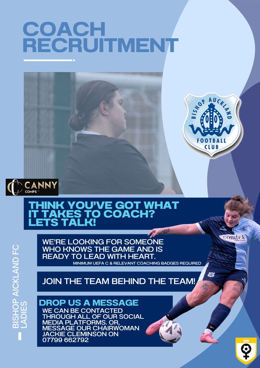 With our 1st Manager/Coach moving on to a new venture we are looking for a manager/coach to take on the ladies first team for the coming season - minimum of a UEFA C and experience of coaching female players is desired.
please email all interest to:
ladies.bafc@gmail.com