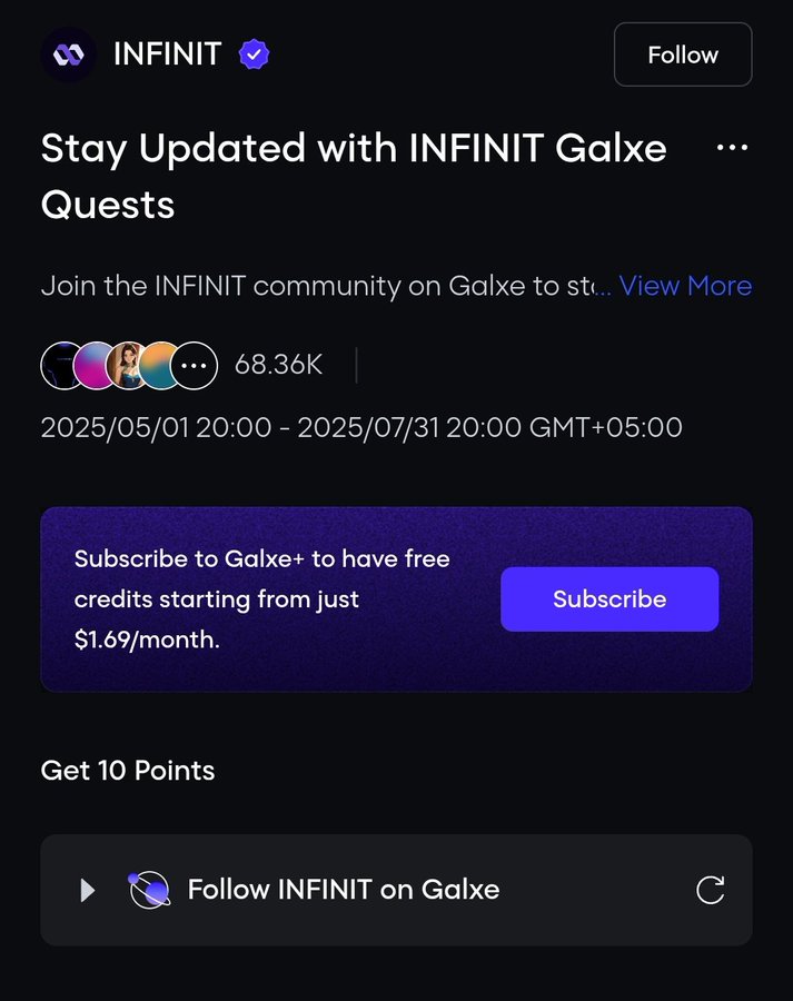 Octavia_50's tweet image. Guys if you missed claiming your Discord roles for @infinit_labs, don’t worry you still have a shot.
Some of you still haven’t completed the Galxe tasks, so here’s your reminder 👇
🔗app.galxe.com/quest/INFINIT/…
⏳ The campaign is still live but ending soon. Don’t sleep on this.
🔥…