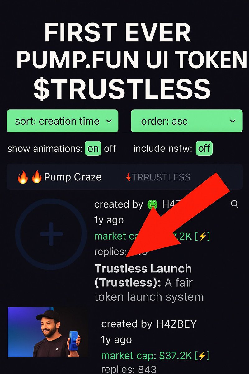Trustless CTO (@trustless_token) on Twitter photo Those are my friends, they don’t know I am behind it but let’s show them.
<a href="/cryptogems555/">Crypto GEMs 📈🚀</a> <a href="/Overdose_AI/">OverDose</a> <a href="/realdogen/">Dōgen</a> <a href="/xbrazilzz/">BrazilZZ🇧🇷</a> <a href="/DogeSpaceXX/">DOGE OG</a> <a href="/DogecoinRise/">Dogecoin Rise 🌎🚀🌕</a>
$TRUSTLESS The First Pump.Fun Token.
FShevYeLuSeM7m7ZUvuipzHut6HBXQyw4enJoCDSkzB2
Drop your SOL wallet 🔥 Those are my friends, they don’t know I am behind it but let’s show them.
<a href="/cryptogems555/">Crypto GEMs 📈🚀</a> <a href="/Overdose_AI/">OverDose</a> <a href="/realdogen/">Dōgen</a> <a href="/xbrazilzz/">BrazilZZ🇧🇷</a> <a href="/DogeSpaceXX/">DOGE OG</a> <a href="/DogecoinRise/">Dogecoin Rise 🌎🚀🌕</a>
$TRUSTLESS The First Pump.Fun Token.
FShevYeLuSeM7m7ZUvuipzHut6HBXQyw4enJoCDSkzB2
Drop your SOL wallet 🔥