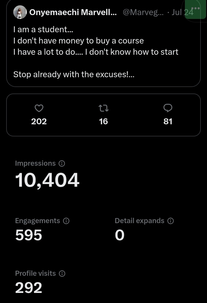 Marvegurl's tweet image. I didn’t even feel like showing up yesterday
Retweeted an old post and it’s blowing up, I’m seeing what consistency and alignment can do
I’m grateful 🙌
And caught off guard tho 😂
To anyone building silently
Your moment will meet you in the act
Just keep showing up✨