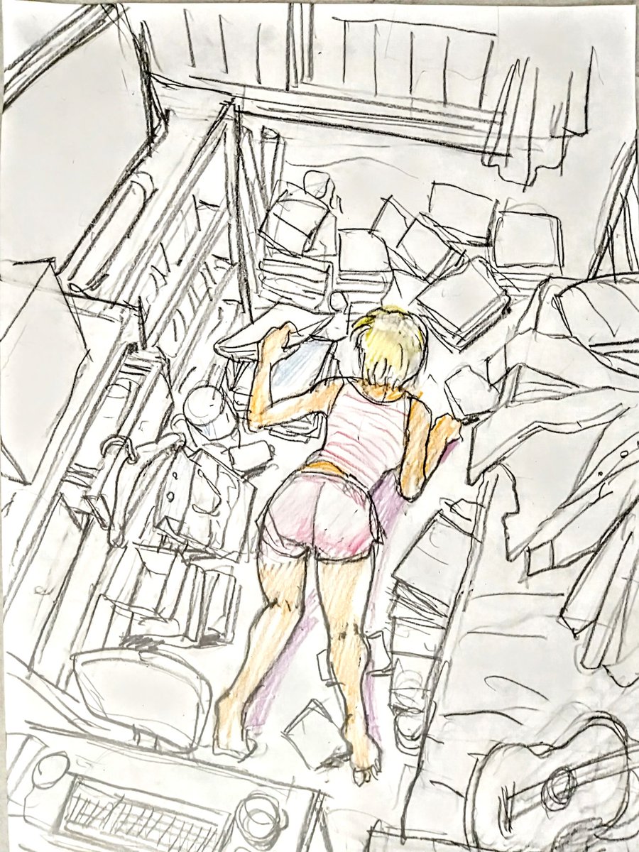 sim_kyrm's tweet image. ゴミだらけの部屋で充電器を探す人。
「こんなとこ見たって、あるわけ無いだろ」と自分で自分に突っ込みながらも、とりあえず見る