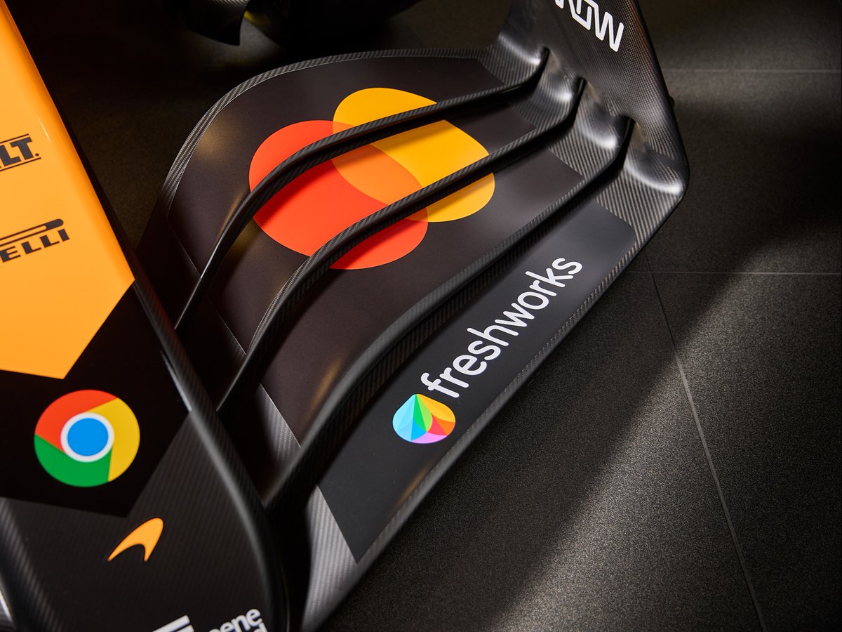 FreshworksInc's tweet image. The wait is over! Freshworks hits the track with @McLarenF1 at the #BelgianGrandPrix. Can you spot our colors flying by? 🧡🖤
#FreshworksUncomplicates