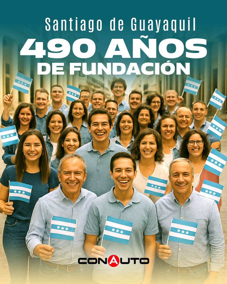 🎉 ¡Guayaquil cumple 490 años de fundación!

Desde Conauto celebramos a esta ciudad valiente, alegre y llena de historia.

¡Felices fiestas de fundación, Perla del Pacífico! 💙🚗
#Guayaquil490Años #Conauto #FundacionDeGuayaquil