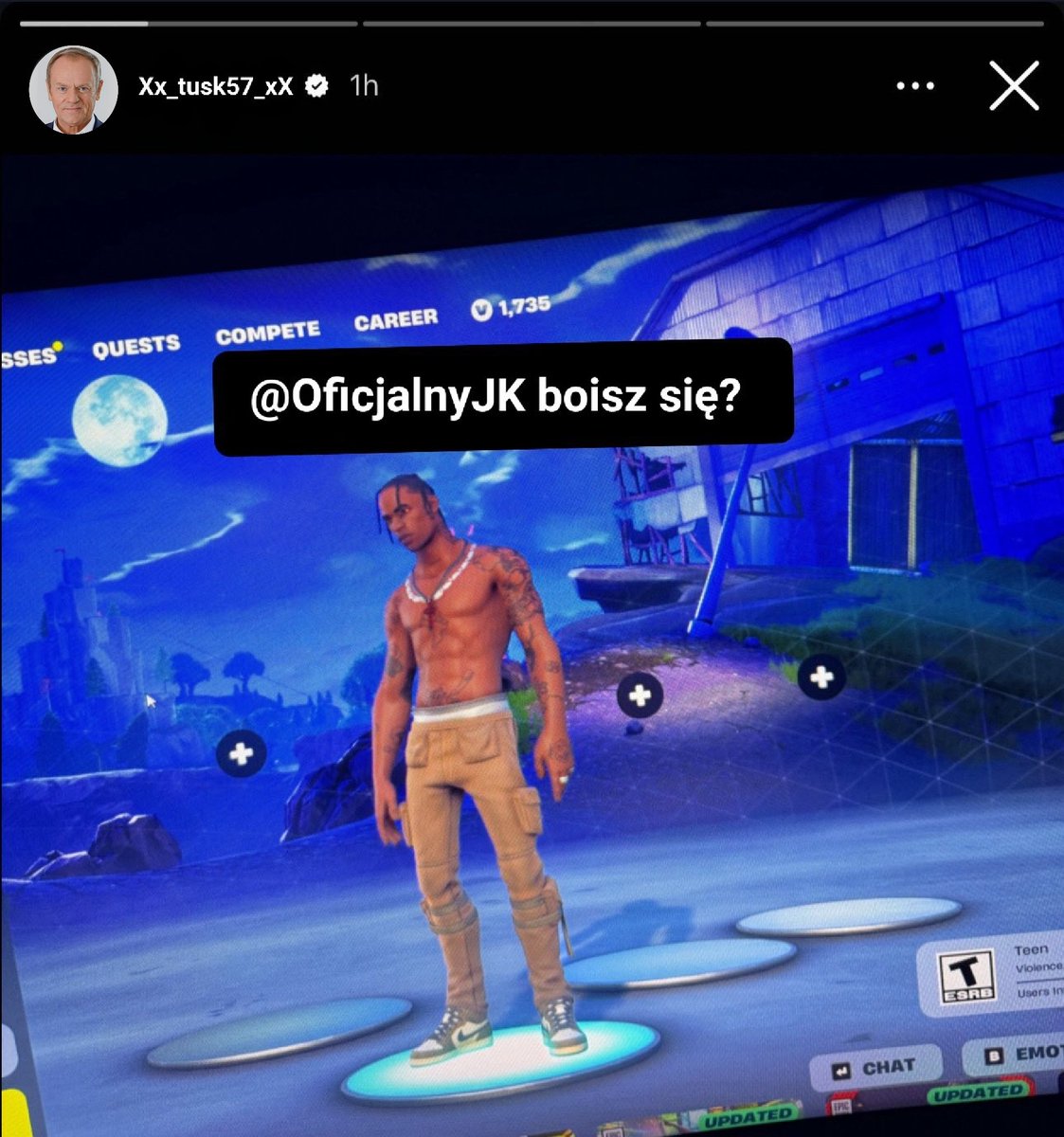 panpandka's tweet image. ‼️PILNE‼️

Donald Tusk wyzwał Jarosława Kaczyńskiego na 1v1 w Fortnite