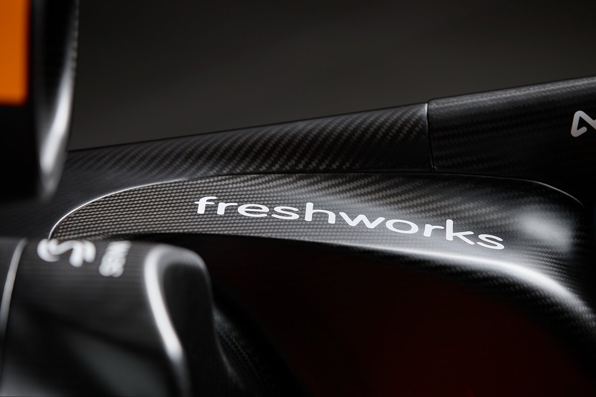 FreshworksInc's tweet image. The wait is over! Freshworks hits the track with @McLarenF1 at the #BelgianGrandPrix. Can you spot our colors flying by? 🧡🖤
#FreshworksUncomplicates
