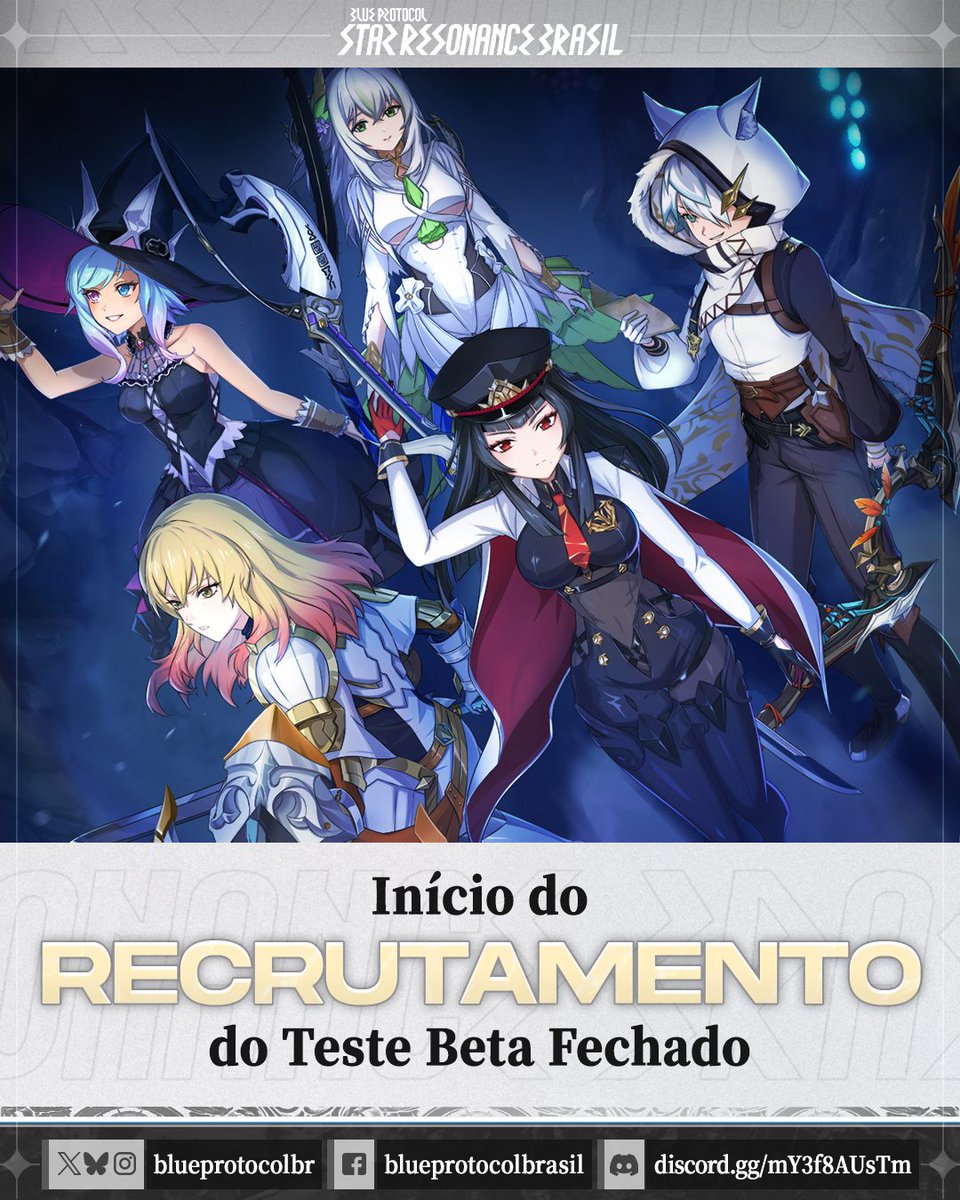 blueprotocolbr's tweet photo. O recrutamento do Teste Beta Fechado começou! Preencha o formulário disponibilizado para ter a chance de conseguir seu acesso!

Período de Recrutamento: 24 de Julho - 14 de Agosto
Entrega dos Acessos: 15 de Agosto - 20 de Agosto

O link do Formulário estará logo abaixo.

#BPRS https://t.co/Aum9H7eg29