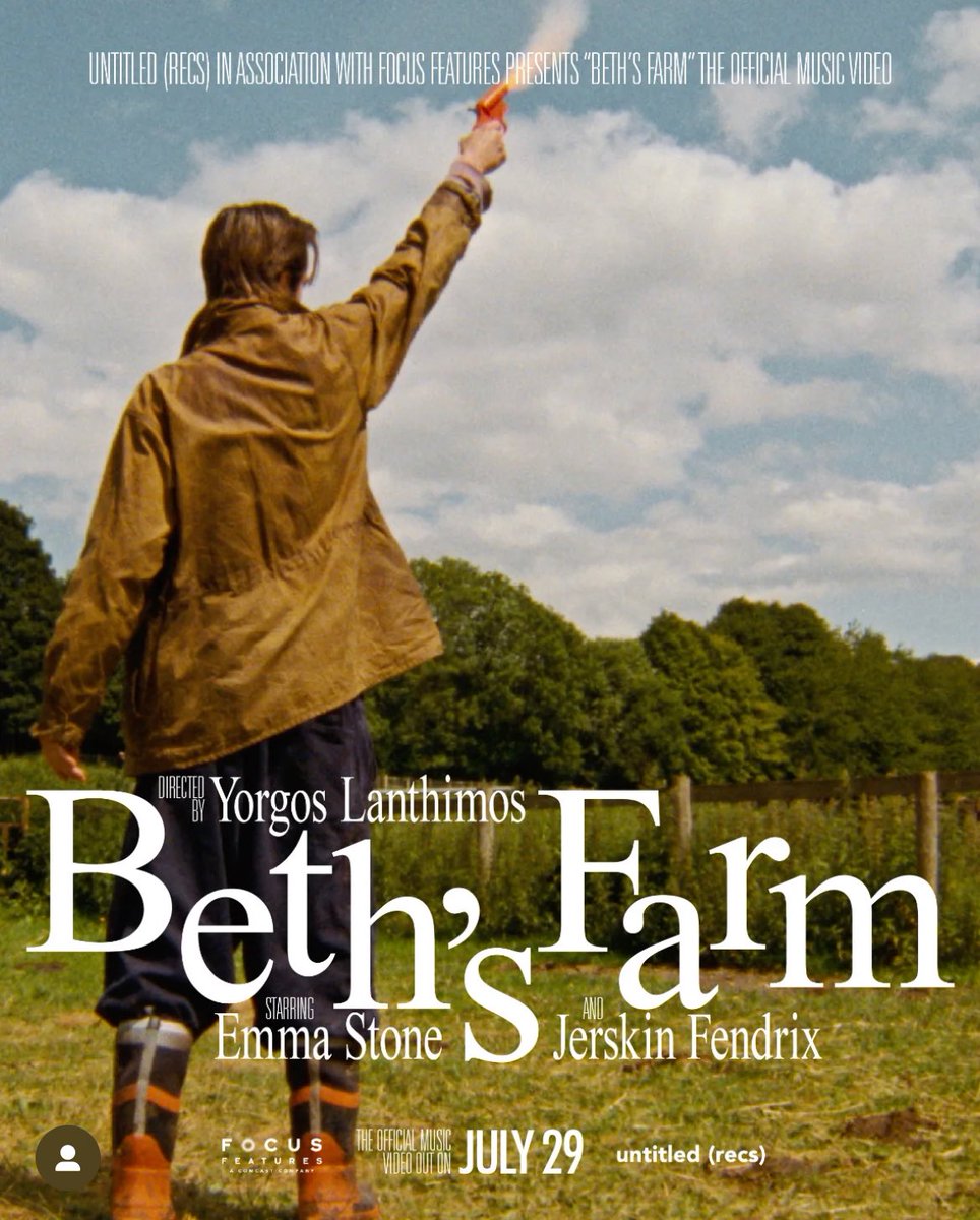stonebrcom's tweet image. Emma Stone participará do vídeo clipe de “Beth’s Farm”, música de Jerskin Fendrix, dirigido por Yorgos Lanthimos.
Estreia no YouTube terça-feira, 29 de julho! 🥹